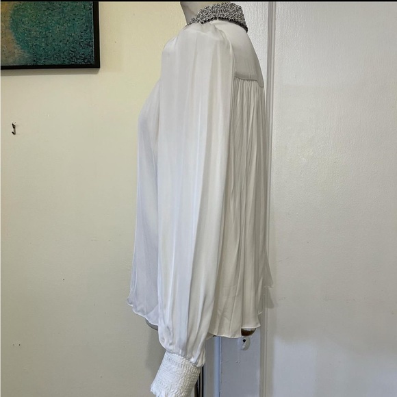 Alice + Olivia Calida Embellished Collar Pleated Blouse - Picture 2 of 8